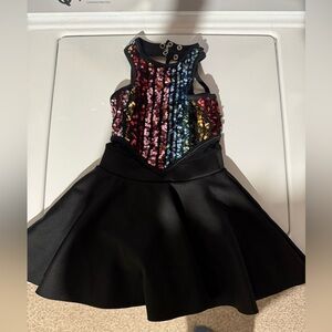Sequin Rainbow and Black Dress